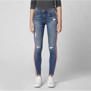 Blank NYC the rivington jig rise tapered Jean with red stripe